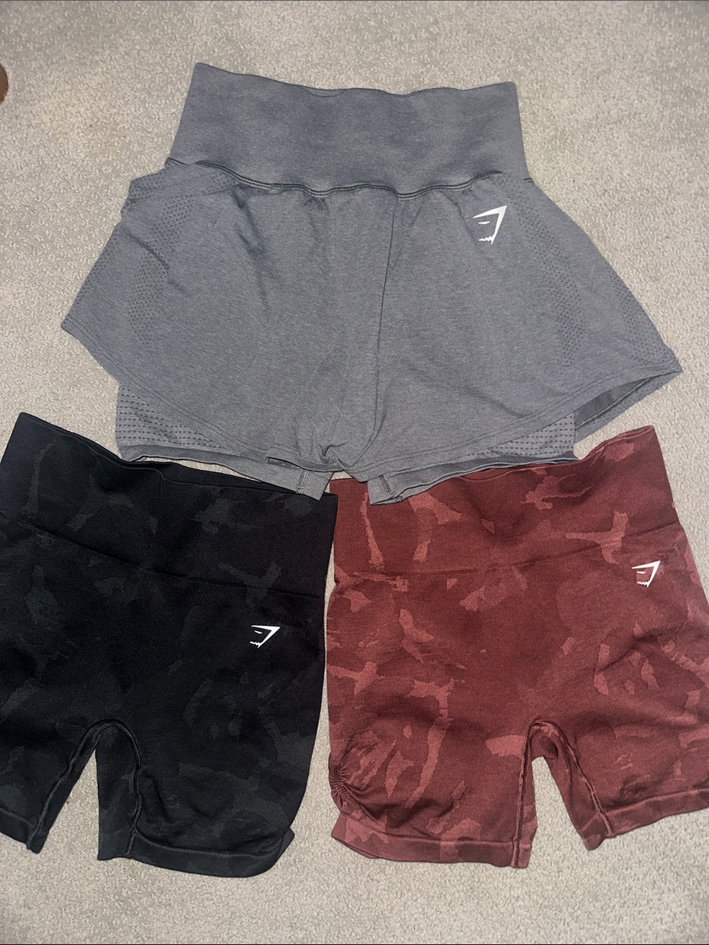 3 pairs Gymshark Women's Athletic Shorts
